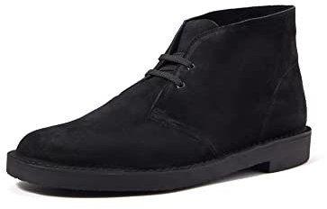 Clarks Herren Desert Boot Bushacre 3 Chukka-Stiefel, Black Sde, 44 EU
