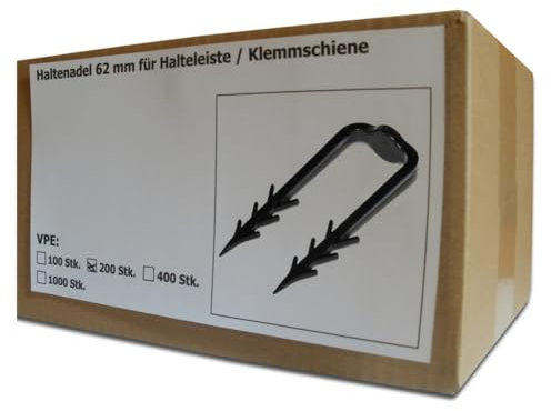 Sanpro Haltenadel für Halteleiste/Klemmschiene, Anzahl 200 Stück, Größe 62 mm (Pack à 200 Stück)