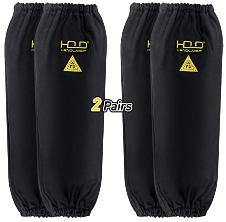 HANDLANDY Mangas de soldadura resistentes al fuego para hombres y mujeres, talla única, resistentes al calor y al fuego, accesorios de soldadura para protección de brazos, 2 París, 2 Pair (Pack of 1)