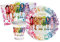 Ciao- Kit Mesa Fiesta Party Rainbow High para 24 personas (88 piezas: 24 platos Ø18cm, 24 vasos 200ml, 40 servilletas 33x33cm) en papel compostable eco-friendly