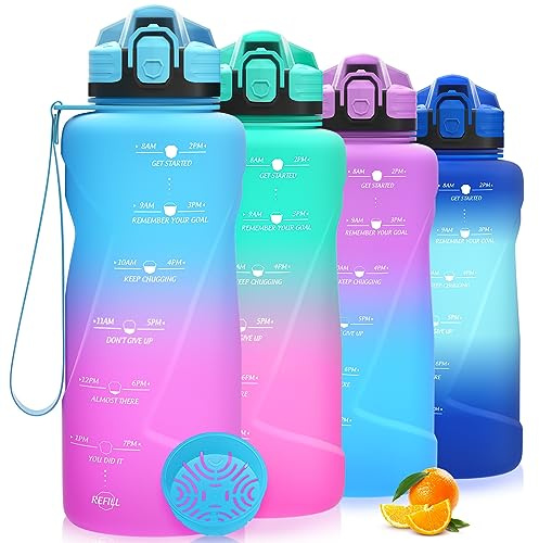 Niggeey botella de agua motivacional con marcador de tiempo, botellas deportivas de 2 l, 1,5 l, 1 l, 700 ml, 500 ml, para niños, a prueba de fugas, sin BPA, bebida