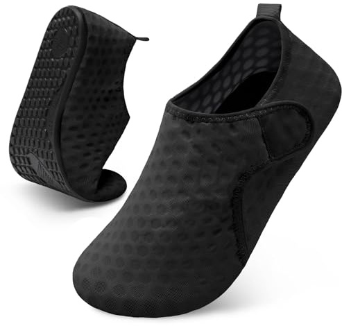 Scurtain Men Water Shoes Grey Barefoot Beach Sand Shoes Rubber Grounding Shoes Womans Gardening Shoes Comfy River Aqua Sock Shoes Size