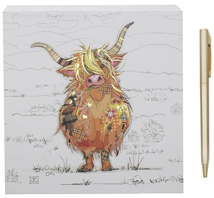 Lesser & Pavey Funky Art Memo Pad | Artistic Square Memo Block For Office, Home or Schools | Highland Hamish Memo Pad Block With Lovely Designs - Bug Art