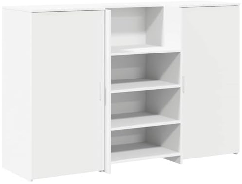 vidaXL Banco Reception Bianco 155x50x103,5 cm in Legno Multistrato, bancone Reception, bancone Reception Salone, bancone Reception Bar, Front Desk