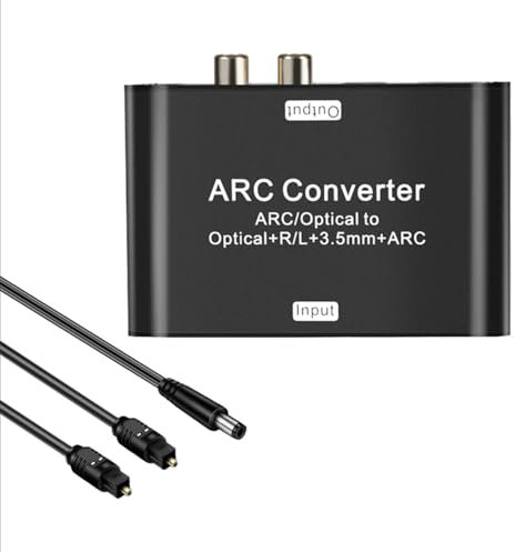 H.May HDMI Audio Return & DAC Audio Converter;HDMI ARC Audio Extractor Converter,ARC/Optical to Optical+R/L+3.5mm+ARC Adapter;Support 192KHz Audio Sampling Rate;5.1 Channel for TV