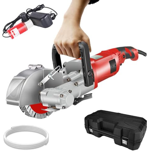 Eastnmythet Scanalatrice per Muri, Sega Elettrica per Cemento, Macchina per Il Taglio di Scanalature per Muri, Macchina per Scanalature per Cemento per Mattoni, Marmo e Pavimenti,Red