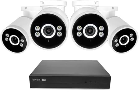 Swann Advanced X Series/NVR-8ADVANX / 1TB / 4x NHD-ADVANXB 4K Spotlight Bullet IP Cameras