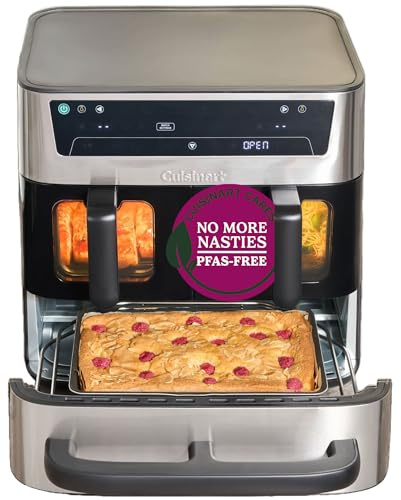 Cuisinart Tri Zone 13.6L Air Fryer & Oven Stainless Steel | PFAS-Free | XXXL capacity | 3 Independent Cooking Zones | Dual 4.3L Air Frying Baskets + 5L Oven Drawer | 9-in-1 Cooking Functions