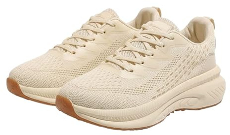 Ortopediska skor dam sommar, sportskor dam lätta löparskor tjock sula sneakers löpning fritidsskor andas joggingskor bekväma promenadskor enfärgade träningsskor