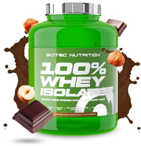 Scitec Nutrition 100% Whey Isolate – Pure Protein Power with BCAAs – Glutamine & Arginine – Sugar & Gluten Free Formula, 2 kg, Chocolate-Hazelnut