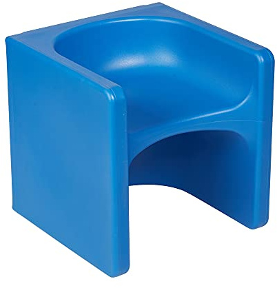ECR4Kids Tri-Me 3-in-1 Plastic Multipurpose Cube Chair, Flexible Seating, Blue
