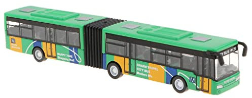 Fenteer 1:64 Legierung Reibungsgetriebenes Gelenkbus Zurückziehen Spielzeugauto Bus Spielzeug, Tolles Geschenk, Grün