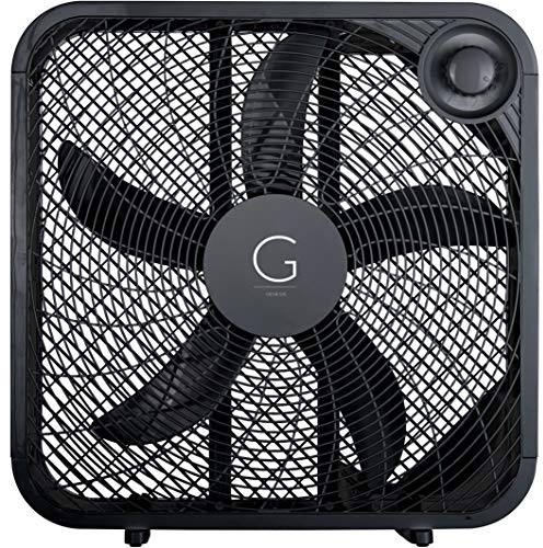 Genesis 20 Box Fan, 3 Settings, Black (G20BOX-BLK)