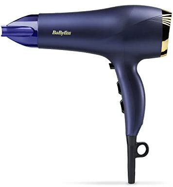 BaByliss Midnight Luxe Hair Dryer - Powerful 2300W Blow Dryer, Ionic Frizz-Control, Fast Drying, Professional and Lightweight, 3 Heat & 2 Speed Settings, 5781U