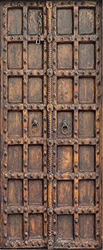 A.Monamour Türtapete Selbstklebend Türfolie Türposter 3D Alte Antike Geschnitzte Traditionelle Holztür Vinyl Folie Türdeko Tapete Wandbild Türaufkleber Türtattoo 95 x 215 cm