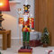 Marco Paul 80cm Red Nutcracker Soldier Statue with LED Lights - Battery Operated Hand-Painted Christmas Decor - Metal InLit Indoor Nutcracker Ornaments for Christmas Decorations