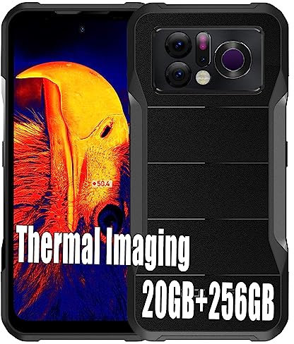 DOOGEE V20 Pro 5G Smartphones, Thermique 64MP + 24W + 16MP, Téléphone Portable Débloqués 20GB + 256GB, Batterie 6000mAh, 6,43 2K AMOLED, IP68, NFC, Charge Rapide 33W Noir