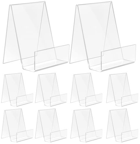 VIDETOL 10 supporti per libri in acrilico, 75 x 90 x 105 mm, supporto trasparente per libri, artigianato, foto, espositore plexiglass