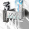 KOMABLEN Soporte Cepillo de Dientes Eléctrico, 304 Acero Inoxidable Portacepillos de Dientes Pared, Autoadhesivo Toothbrush Holder con Caja Extraíble para 4 Cabezales Cepillo