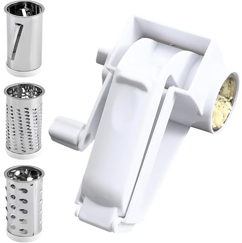 Grattugia per formaggio con manovella, grattugia per parmigiano, grattugia per formaggio, noci, cioccolato e altro ancora, grattugia Microplane