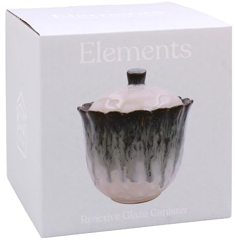 Lesser & Pavey Elements Reactive Glaze Canister For Kicthen | Kitchen Organizers Storage Containers For Home & Gift | Ideal Storage Jars For Biscuits Honey Green Tea & All Type of Storage