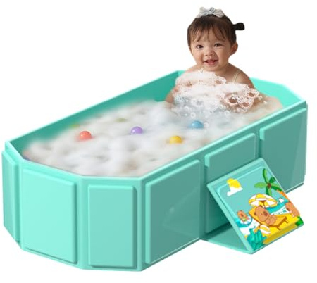 Faltbare Babybadewanne, Faltbare Badewanne für Kleinkinder, Rutschfeste Liege- und Sitzfunktion Badeeimer für Reisen und Zuhause