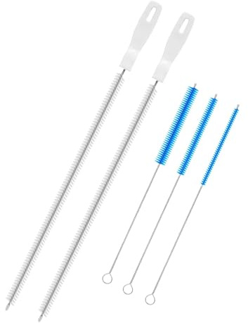 ONGNIUU Kit de Herramientas de Cepillos de Limpieza para Desagües, 2 Cepillos Desatascadores Flexibles de 45 cm y 3 Cepillos de Detalles para Tuberías, Limpieza Profunda para Baño, Cocina y Sifones