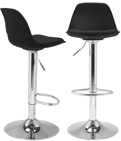 IDMarket - Lot de 2 tabourets de Bar Karl Design Noir