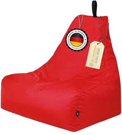 Patchhome Sillón de salón XXL para jugadores, para interior y exterior, relleno | XXL – rojo – en 2 tamaños y 25 colores