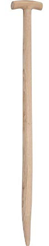 EDE Spatenstiel Esche 950/41 mm - Ideal Gärtnerspatenstiel comfort - Unbehandeltes Eschenholz - Doppelt dampfgebogen - Fein geschliffen - Mit T-Griff und Anschnitt