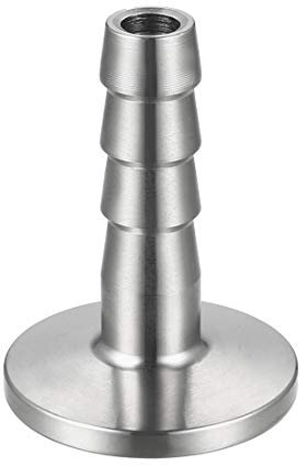 sourcing map 304 Acier Inox KF-16 Bride à 10mm Caoutchouc Tuyau Barb Adaptat Vide