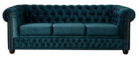 Lisa Design William - canapé Chesterfield - 3 Places - en Velours
