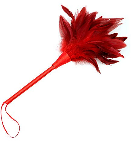 NOPNOG Federkitzler, Klitoris Flirten Tickler, Paare Flirten Sex Produkte (Schwarz und Rot)