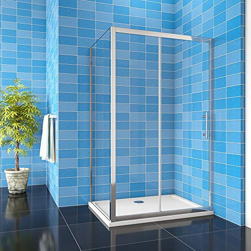 Acezanble 1200x1900mm Sliding Shower Enclosure 8mm easyclean Screen Reversible Cubicle Door + 900x1900mm Side Panel