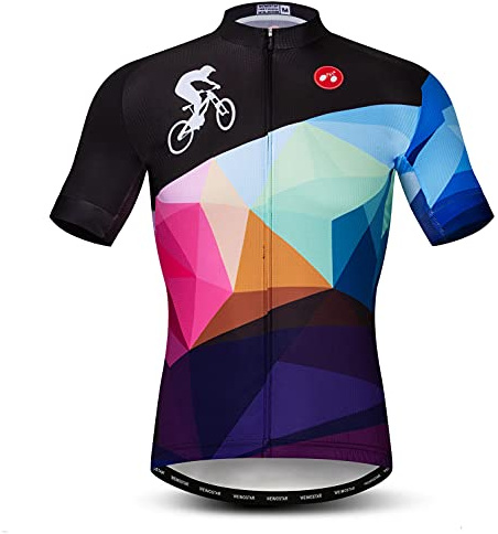 Herren-Fahrradtrikots Oberteile Fahrradshirts Kurzarm Vollreißverschluss Fahrradbekleidung