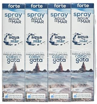 Spray d'eau de mer 70 ml Flacon en plastique réutilisable avec bouchon de sécurité - Intensité : Forte (100 % eau de mer) (lot de 12 unités FORTE)
