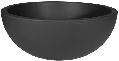 Spetebo Kunststoff Pflanzschale rund anthrazit - 39 cm - Blumenkübel aus recyceltem Material - Pflanz Schale Topf Übertopf rund für Garten Terrasse Balkon