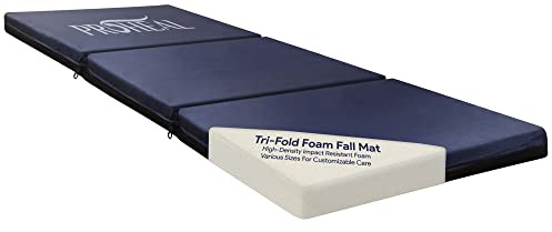 ProHeal Foam Fall Mat for Elderly - Thick Tri-Fold Fall Prevention for Seniors - High-Density Impact-Resistant Safety Floor Mat - Aids The Bed of Elderly and Handicapped Patients - 24” x 66” x 3”