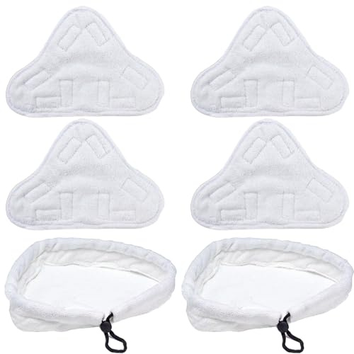 Unikstone 6Pcs Steam Mop Pads,Reusable Washable Microfiber Steamer Cleaning Pads Replacement Pads Accessories for Steamboy X5 H2O H20 S302 S001 SKG 1500W Steam Mop