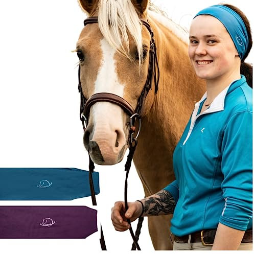 myMareCo Reiter-Stirnbänder für Damen, unter Reithelm, Sportbekleidung, breites Haarband, geeignet für die Verwendung mit Fahrradhelmen, Yoga und Wandern