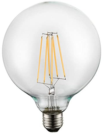 LED Lampe Leuchtmittel Filament 9 Watt warmweiß 3000 Kelvin 1000 Lumen E27 Fassung Glas klar, DxH 12,5x17,5cm