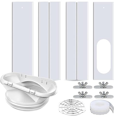 Klimaanlage Fensterabdichtung Rolladen Abluftschlauch Adapter Fenster Fensterabdichtung Ersatzteil Set Abluftschlauch Fensterdurchführung Schlauchadapter Adapter, 4 Panels