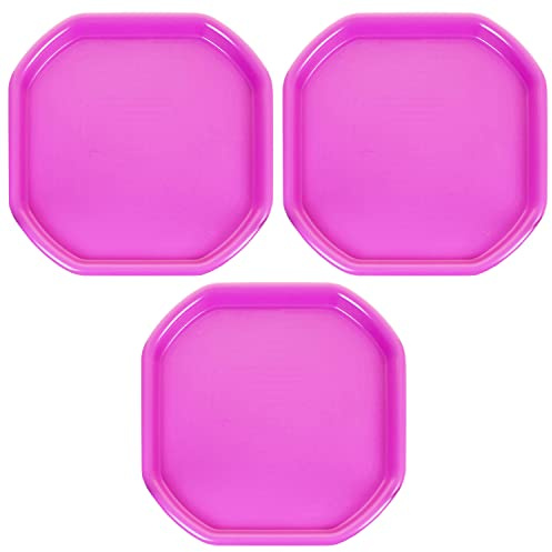 CHPL Fun Play Sand Pit Tray Plastic Small Mixing Tray 70cm x 70cm Assorted Tuff Tray Messy Activities For Cement Mortar and Sand Plastering - (Set Of 3, Pink)