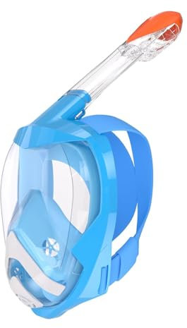 Vitare Schnorchelmaske für Erwachsene und Kinder, Tauchmaske Vollgesichts, 180°Sichtfeld Vollgesichtsmaske, Schnorchelset mit Kamera Clip, Faltbare Antibeschlag – L/XL S/M