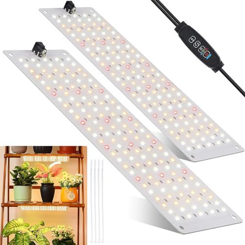 idudu Lot de 2 lampes LED à spectre complet - Avec 270 LED - Pour plantes d'intérieur - Avec minuterie - 10 types de luminosité - Classe énergétique B (2)