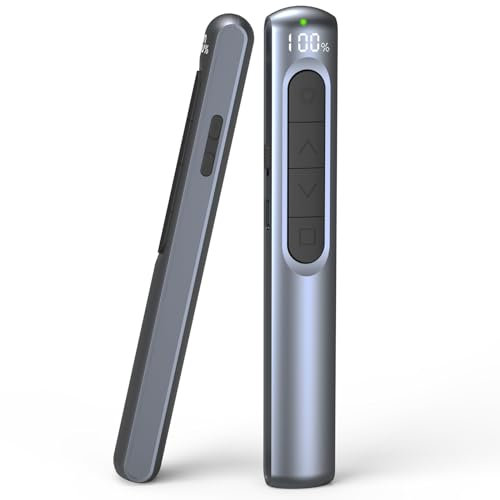 WEINIDASI Presenter mit Laserpointer Stark, Kabellose 2.4 GHz, Roter Laserpointer, Ladungsanzeige, 100 Tage Standby - Pointer für Präsentationen, Laserpointer Präsentation, Büro, Klassenzimmer.