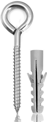 Rhimooay Tornillo de ojo M8 de acero inoxidable, 2 unidades, tornillo de anillo, robusto inoxidable, ojales de rosca, gancho para gancho de rosca, gancho para sillas colgantes, mecedoras, cestas