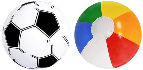 2 Stück Aufblasbarer Wasserball, Regenbogen Beach Ball für Kinder, Pool Wasserbälle, Sommer Strand Schwimmbad Spielzeug