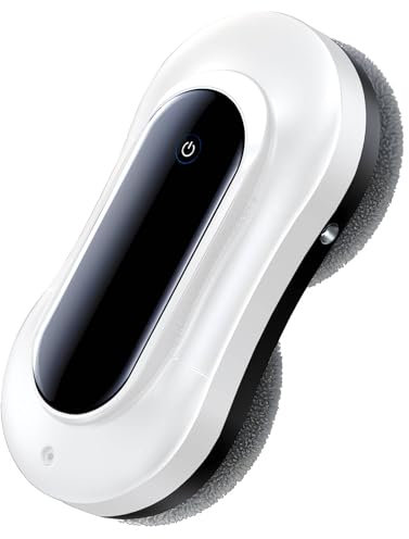 Auveach Fensterputzroboter mit Sprühfunktion, 5600Pa Elektrischer Fensterreiniger mit 70ml Wassertank, 3 Min./m³ Reinigungsleistung Automatischer Fenstersauger, inkl. Fernbedienung&8 Tüchern (weiß)