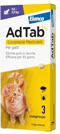 Ad Tab Antiparassitario per Gatti 0,5-2,0 kg - 3 Compresse Masticabili